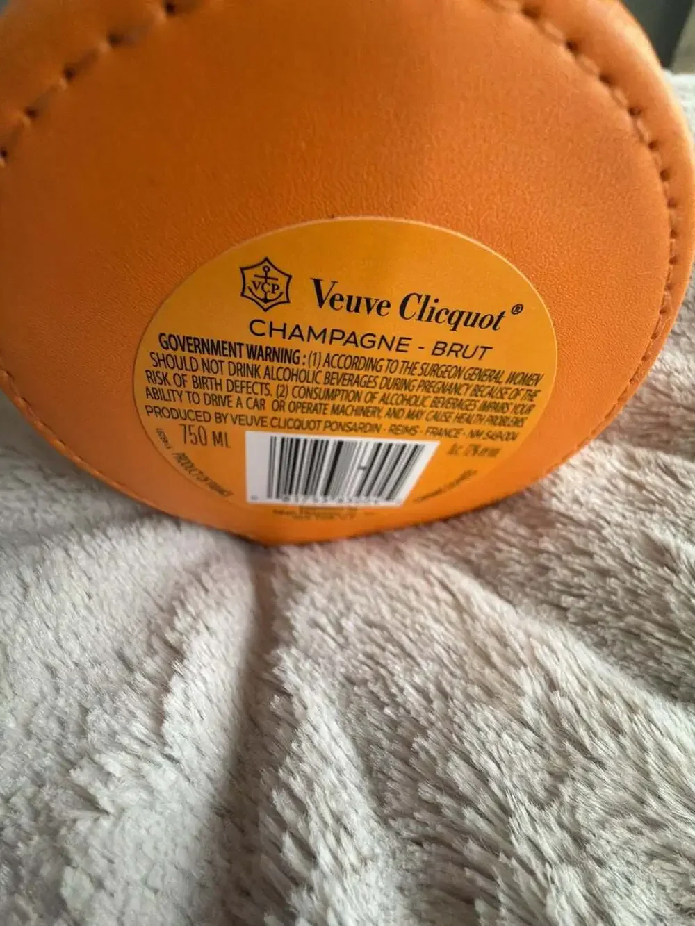 Veuve Clicquot Branded Orange Insulated Champagne Bottle Ice Jacket Sleeve